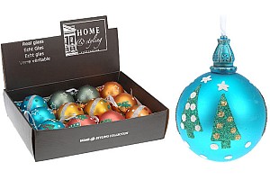 Игрушки для ёлки Christmas Шар с рисунком 80mm