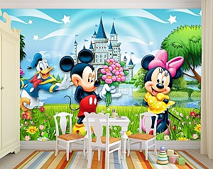 Fototapet 3d Art.Desig Mickey Mouse și prietenii lui_2