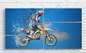 Tablou multicanvas Art.Desig ZBORUL UNUI MOTOCICLIST