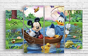 Tablou multicanvas Art.Desig MICKEY ȘI DONALD DE PESCUIT