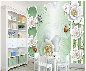 3D Фотообои Art.Desig Круги, фарфоровые розы