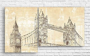 Модульная картина Art.Desig Бруклинский мост