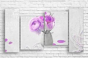 Tablou multicanvas Art.Desig Vaza cu eustoma