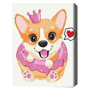 Tablou pe numere BrushMe Prințesa corgi 30×40 сm (fără cutie)