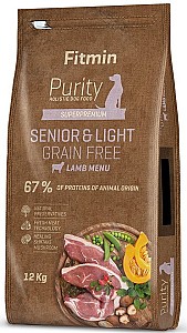 Hrana uscata pentru caini Fitmin Purity GF Senior&Light Lamb 12kg