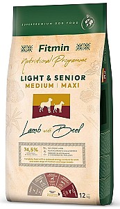 Сухой корм для собак Fitmin Light&Senior Medium/Maxi Lamb&Beef 12kg