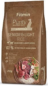 Hrana uscata pentru caini Fitmin Purity Rice Senior&Light Venison&Lamb 2 kg