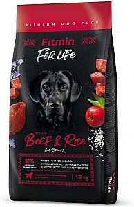 Hrana uscata pentru caini Fitmin For Life Beef & Rice 12kg