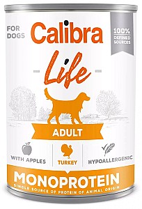 Hrana umeda pentru caini Calibra Life Adult Turkey&Apples 400g