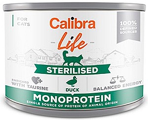 Влажный корм для кошек Calibra Life can Sterilised Duck 200g