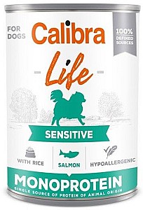 Hrana umeda pentru pisici Calibra Dog Life can Sensitive Salmon&rice 400g