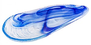 Сервировочная тарелка Arda Cam AUSTER Alabaster Cobalt 22,5x12,5 cm (6 шт)