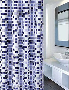 Perdea de baie MSV Blue Mosaic 180x200cm