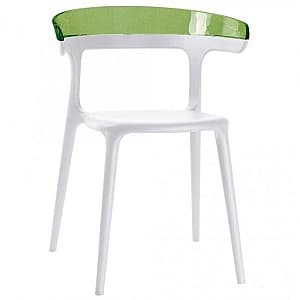 Scaun din plastic Papatya Luna Green/White