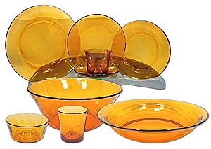 Set de vesela DURALEX LYS TRAPEZ AMBER 44 buc