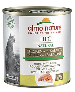 Hrana umeda pentru pisici Almo Nature HFC Can Natural Chicken and Salmon 280g