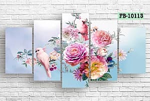 Tablou multicanvas Art.Desig Flowers and birds FB-10113