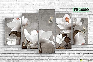 Tablou multicanvas Art.Desig White flowers FB-10299