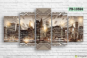 Tablou multicanvas Art.Desig Night city FB-10324