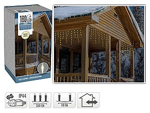 Рождественские огни Christmas Сосульки 180LED теплый белый