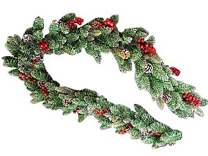 Ветка Christmas Ветка еловая с ягодами и шишками 200cm, PE
