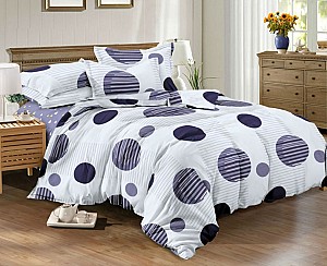 Set lenjerie de pat Almir Blue Dots 200x220