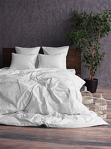 Set lenjerie de pat Almir White Stripes 200x220