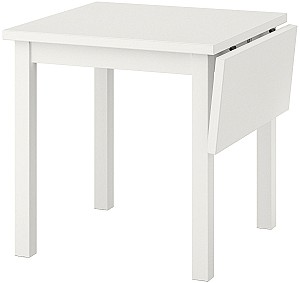 Masa din laminat IKEA Nordviken cu extensie plianta 74/104x74 Alb