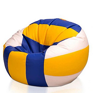 Fotoliu puf Beanbag Ares XL Blue Yellow White