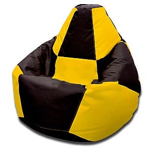 Fotoliu puf Beanbag Pear Chess L Black Yellow