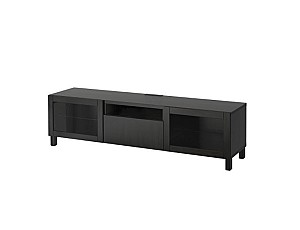 Tumba RTV IKEA Besta Lappviken / Stubbarp black-brown glass