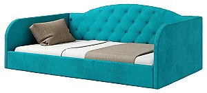 Кровать ML Mobila Лаура 5 90x200 Бирюзовый, мягкая, односпальная