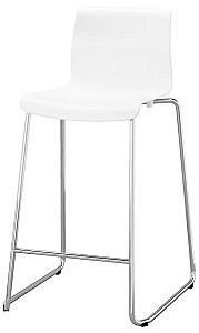 Scaun de bar IKEA Glenn 66cm Alb/Cromat