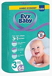 Памперсы для детей Evy Baby №3 64шт (8683881000271)