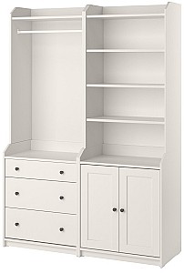 Antreu IKEA Hauga dulap deschis/4 polite 139x46x199 Alb