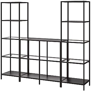 Etajera IKEA Vittsjo Sticla 202x36x175 Negru-Maro