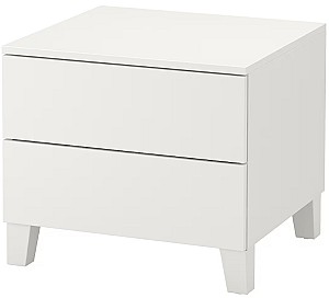 Noptiera IKEA Platsa 2 sertare 60x57x53 Alb/Fonnes Alb