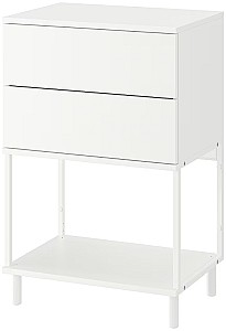 Noptiera IKEA Platsa 2 sertare 60x42x91 Alb/Fonnes