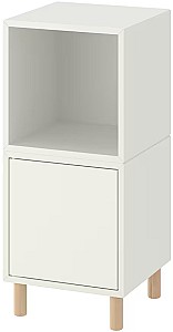 Noptiera IKEA Eket cu picioare/lemn 35x35x80 Alb