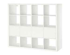 Стеллаж IKEA Kallax с 4 вставками 147x147 Белый