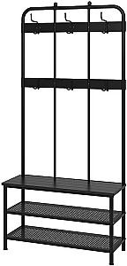 Прихожая IKEA Pinnig с секцией для обуви 193x37x90 Черный