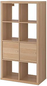 Etajera IKEA Kallax cu uşi 147x77 Aspect Stejar Antichizat(Bej)