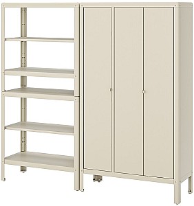 Стеллаж IKEA Kolbjorn 1 шкафчик 251x37x161 Бежевый