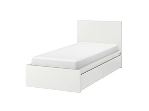 Кровать IKEA Malm white  90×200 см (2 ящика для хранения)