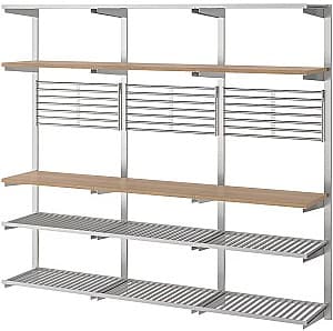 Raft de perete IKEA Kungsfors polita/gratar Inox/Frasin