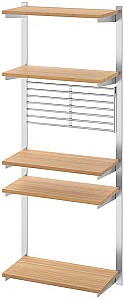 Raft de perete IKEA Kungsfors polita/gratar Inox/Bambus