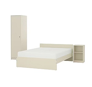 Dormitor IKEA Gursken 3 piese/cu penal Bej-deschis