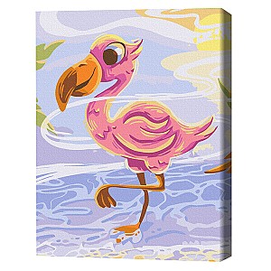 Tablou pe numere BrushMe Flamingo drăguț KBS0143FC