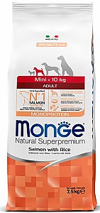 Hrana uscata pentru caini Monge MINI ADULT Salmon/Rice 7.5 kg
