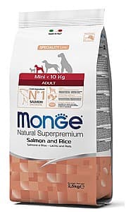 Hrana uscata pentru caini Monge MINI ADULT Salmon/Rice 2.5kg